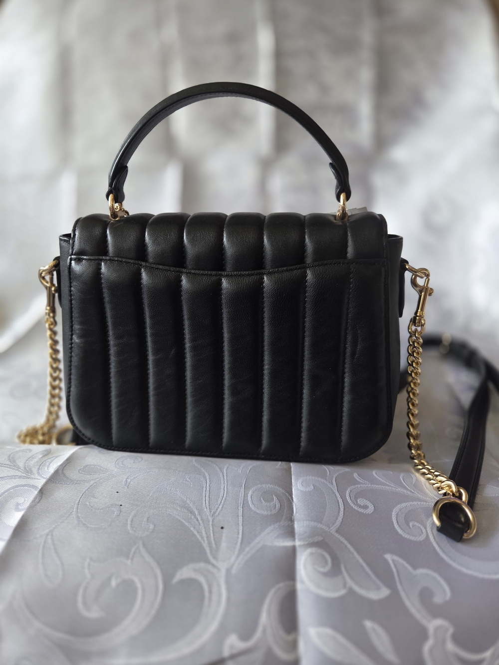 Coach Black Crossbody With Detachable Leather Strap with Gold Buckle NWT - Picture 4 of 16